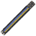 Leather bracelet with yellow-blue stripes (ptsbua-009)