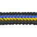 Leather bracelet with yellow-blue stripes (ptsbua-009)