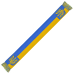 Yellow-blue scarf with coat of arms and map of Ukraine