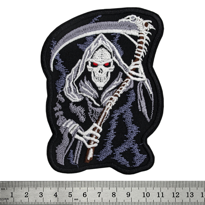 Patch Death with scythe and red eyes