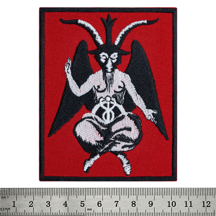 Baphomet patch (red background)