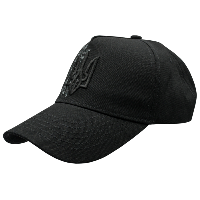 Baseball cap black 3D Trident with gray Mother Star ornament (uac-032)