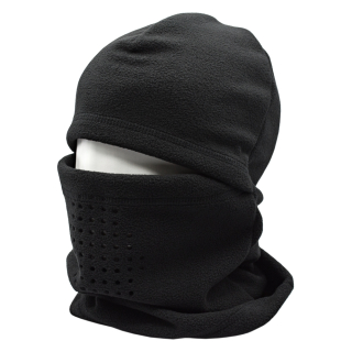 Buff balaclava with perforation, black