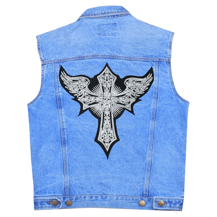 Cross with wings back Thermal back patch (thps-067)