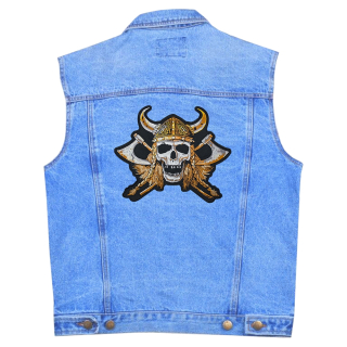 Viking skull in a helmet and with axes Thermal patch back (thps-070)