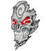 Demon skull with red eyes Thermal Back patch (thps-081) 
