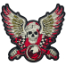 Skeleton motorcycle racer with angel wings Back thermal patch (thps-090)