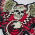 Skeleton motorcycle racer with angel wings Back thermal patch (thps-090)