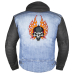 Flaming skull in a helmet Thermal back patch (thps-095)