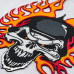 Flaming skull in a helmet Thermal back patch (thps-095)