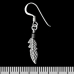 Hook earring Feather (silver, 925 assay value) (ehs-025)