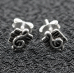 Treble clef on sheet music Stud earring  (silver, 925 sterling) (sn-048)