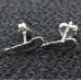 Feather stud earring (silver, 925 sterling silver) (sn-051)