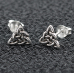 Triquetra stud earring (silver, 925 sterling) (sn-054)