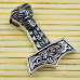 Thor's Hammer Pendant with a Pattern (Silver, 925) (sp-116)