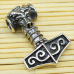 Thor's Hammer Pendant with a Ram's Head (Silver, 925) (sp-117)