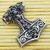 Thor's Hammer Pendant with Skulls (Silver, 925) (sp-119) Thor's Hammer Pendant with Skulls (Silver, 925) (sp-119)