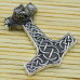 Thor's Hammer Pendant with a Lion's Head (Silver, 925) (sp-121)