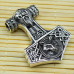Pendant Thor's Hammer with Thor and a wolf's head (silver, 925 assay value) (sp-123)