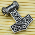 Pendant Thor's Hammer with Scandinavian patterns (silver, 925 assay value) (sp-124)