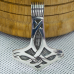 Thor's Hammer Pendant with a Pattern (silver, 925 assay value) (sp-131)