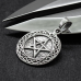 Pentagram Medallion Pendant in a Braided Circle (silver, 925 assay value) (sp-134)