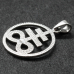Leviathan's Cross Pendant in a Circle (silver, 925 assay value) (sp-135)