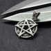 Inverted Pentagram Pendant with Crescents and Stars (silver, 925 assay value) (sp-136)