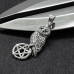 Pendant Owl with pentagram (silver, 925 assay value) (sp-142)