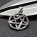 Pendant Inverted Pentagram "made of wood" (silver, 925 assay value) (sp-146)