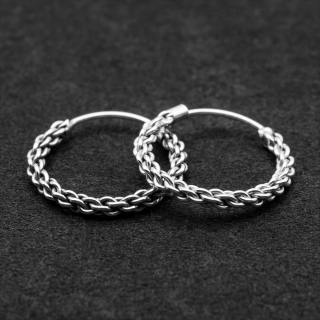 Earring, braided ring (eas-163)
