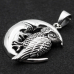 Pendant Owl on a crescent moon (silver, 925 assay value) (sp-159)