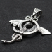 Pendant Winged dragon in a ring (silver, 925 assay value) (sp-161)
