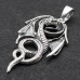 Pendant Winged dragon on the background of the black moon (silver, 925 assay value) (sp-162)