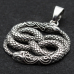Pendant Ouroboros two snakes with patterns (silver, 925 assay value) (sp-163)