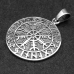 Pendant Aegishjalmur (helmet of horror) in a runic circle (silver, 925 sample) (sp-166) | Pendants (silver) | Buy Now Worldwide