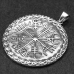 Vegvisir pendant (Vegvisir, runic compass) in a braided circle (silver, 925 sample) (sp-168) | Pendants (silver) | Buy Now Worldwide