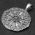 Vegvisir pendant (runic compass) in a braided circle, figured (silver, 925 sample) (sp-171)