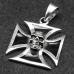 Pendant Iron cross with skull (silver, 925 sample) (sp-180)