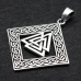 Valknuts pendant in a rhombus with a braided pattern (silver, 925 assay value) (sp-183)