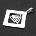 Valknuts pendant in a rhombus with a braided pattern (silver, 925 assay value) (sp-183)