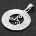 Trixel pendant in a disk with runes (silver, 925 assay value) (sp-186)