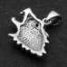 Pendant Howling wolf with red eyes (head) (silver, 925 sample) (sp-192)