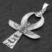 Ankh pendant made of wings with Egyptian symbols (silver, 925 assay value) (sp-214)