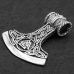 Pendant Perun's Axe with Valknut and Algiz rune (silver, 925 sample) (sp-215) Pendant Perun's Axe with Valknut and Algiz rune (silver, 925 sample) (sp-215)