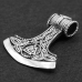 Pendant Perun's Axe with Valknut and Algiz rune (silver, 925 sample) (sp-215) Pendant Perun's Axe with Valknut and Algiz rune (silver, 925 sample) (sp-215)