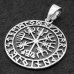 Vegvisir pendant (runic compass) with futhark (silver, 925 sample) (sp-216)
