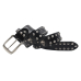 Leather belt Two rows of conical spikes and skulls (bсl-001)