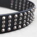 Leather belt Two rows of small spikes and two rows of rivets (bсl-002)
