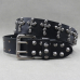 Leather belt Two rows of conical spikes and crosses of skulls (bсl-003)